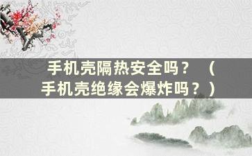 手机壳隔热安全吗？ （手机壳绝缘会爆炸吗？）